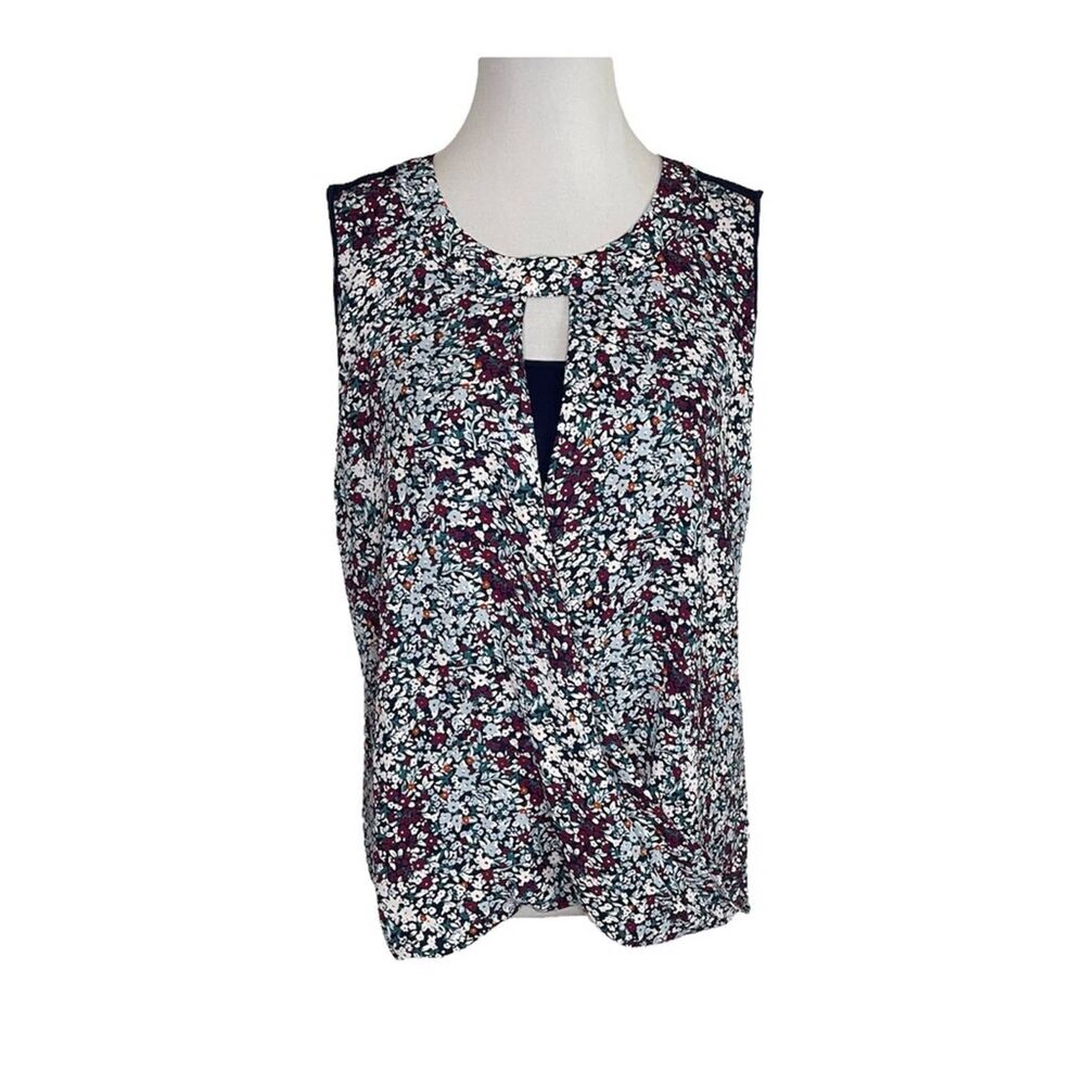 41Hawthorn Floral Wrap Tank Blue size Medium Petite